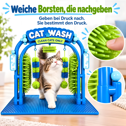 Katzen-Bürstenbogen – sie bürstet sich selbst