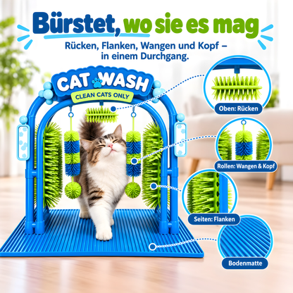 Katzen-Bürstenbogen – sie bürstet sich selbst