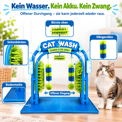 Katzen-Bürstenbogen – sie bürstet sich selbst